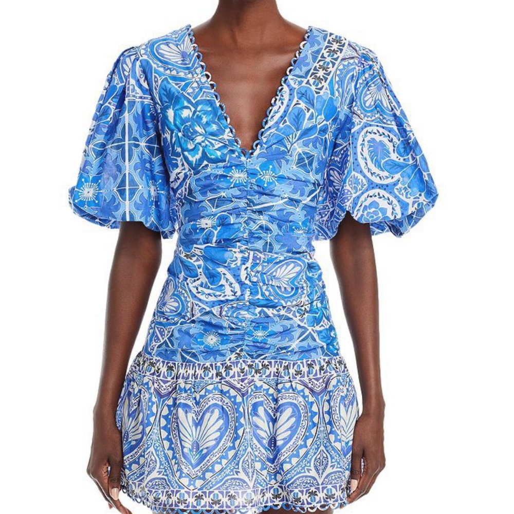 FARM Rio Blue and White Mini Dress